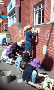 Frog stencilling, Artober 2016